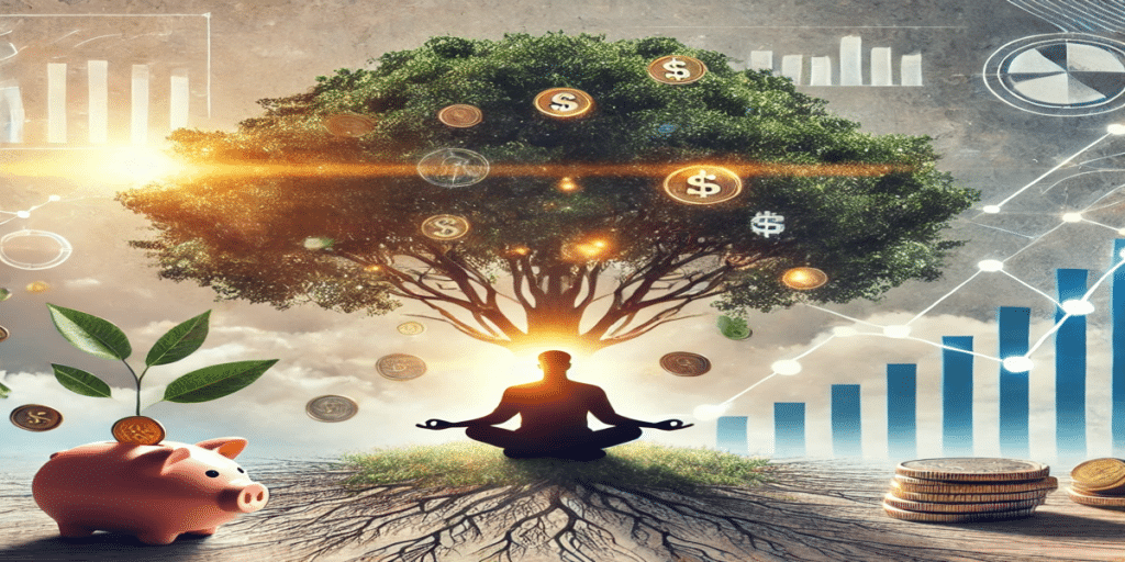 A person meditating under a tree