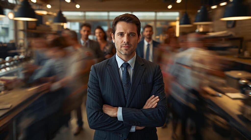 how to support your team during busy seasons illustrated by a leader keeping their team focused during high customer traffic