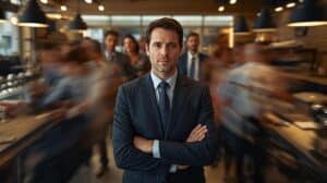 how to support your team during busy seasons illustrated by a leader keeping their team focused during high customer traffic