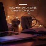 The Solopreneur Reality: December Isn’t a Break — It’s an Opening 1 Gritty holiday-season workspace scene with a solopreneur working late to build momentum in December.