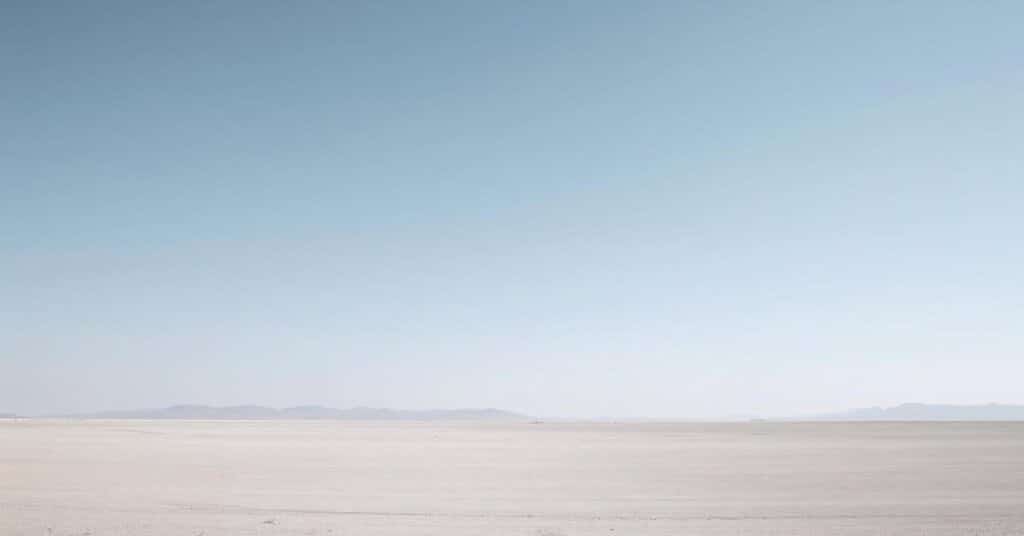 Wide open horizon under a clear bright sky