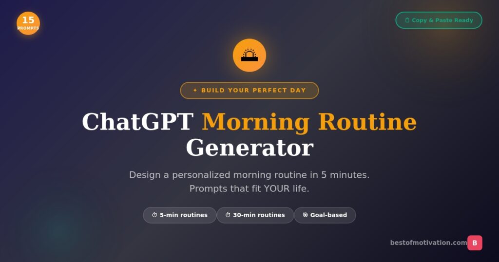 ChatGPT morning routine generator - 15 copy-paste prompts to build your perfect day