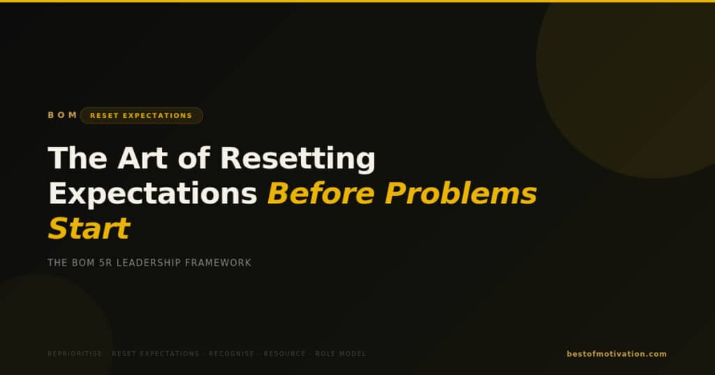 BOM Reset Expectations — The Art of Resetting Expectations Before Problems Start — 5R Leadership Framework by Best of Motivation