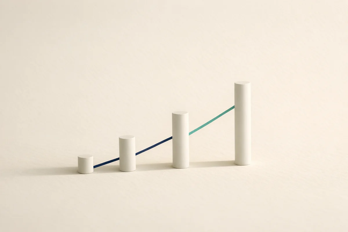 A 30-60-90 day plan for a new manager shown as three ascending markers connected by a line