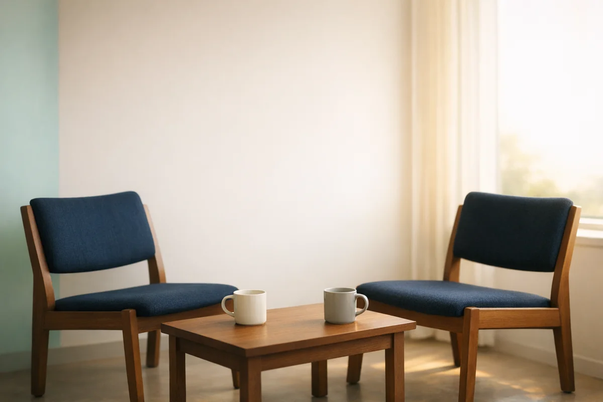 Two chairs set for a new manager's first one-to-one conversation in week one
